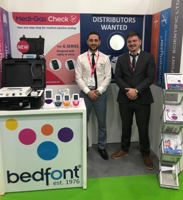 BedfontLtd's tweet photo. Ahmed &amp; Eddie are ready to answer your #breathanalysis questions on our stand at #ArabHealth - visit them in Hall 3, stand C.07

#bedfontfamily #medicaldevices #exhibi https://t.co/md3AdgCClr