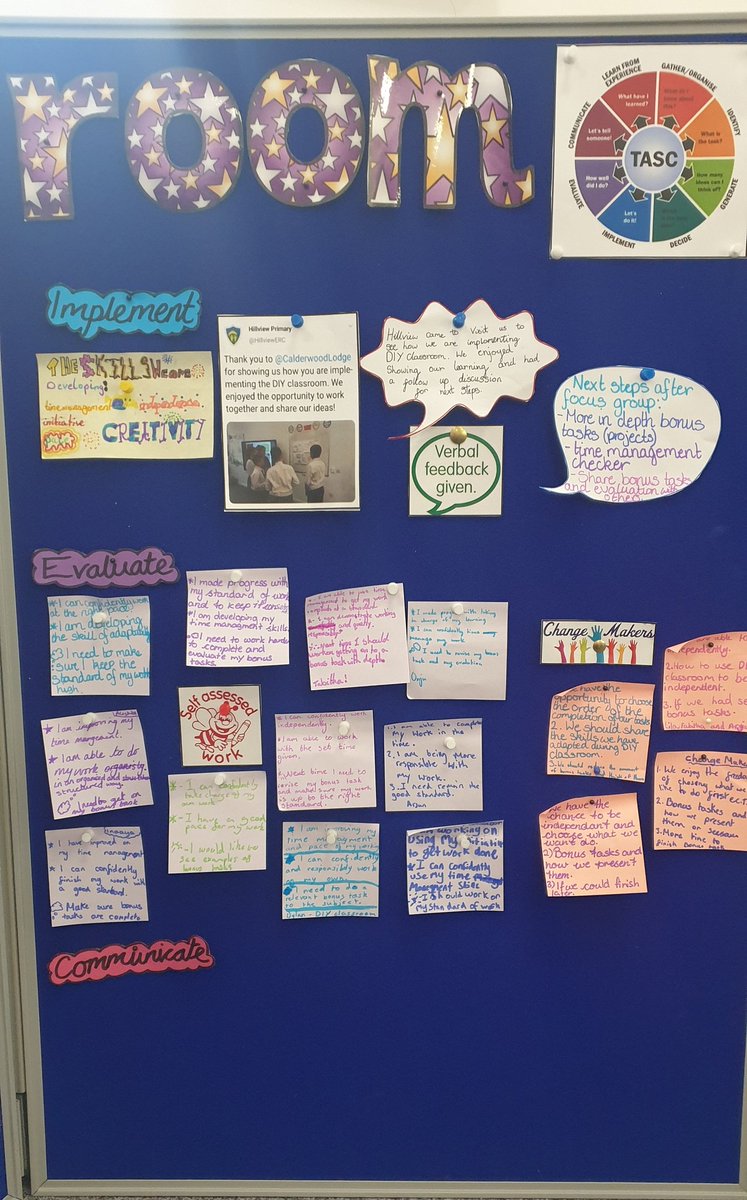P7Calderwood's tweet photo. P7 have be inquiring and researching #DIYclassroom over the last few months. They are now going to share and discuss their findings to the teachers and pupils #pupilinquiry #pupilledlearning https://t.co/tYfXLcO2iX