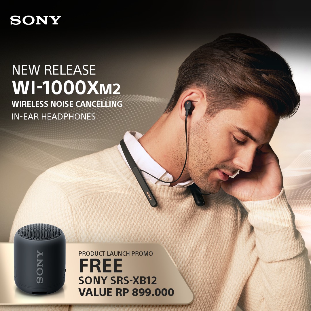 SonyIndonesia's tweet photo. Dapatkan SRS-XB12 secara GRATIS dengan membeli produk terbaru kami yaitu WI-1000XM2.
Produk terbaik dengan penawaran menarik kami hanya untuk kamu.
Ayo dapatkan segera jangan sampai ketinggalan ya!
#SonyAudio #LiveWithSony #TheSonyExperience #NewRelease #SonyIndonesia https://t.co/Rnn77cozs8