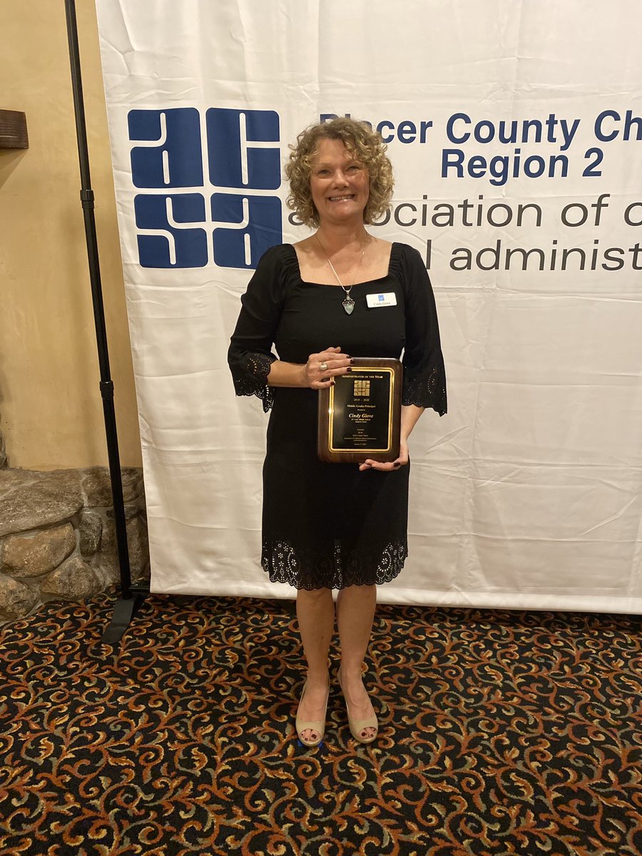 PlacerACSA's tweet photo. Placer County Administrator of the Year ‘Middle Grade Principal’ Cindy Giove! Congratulations!!! @AuburnUnionDist https://t.co/DhntTnnqFl