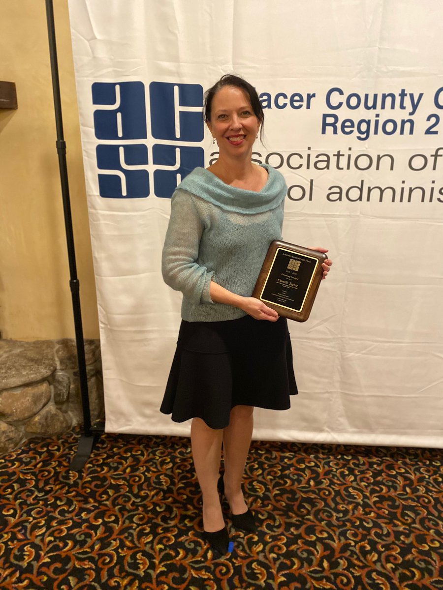 PlacerACSA's tweet photo. Placer County Administrator of the Year ‘Elementary Principal’ Dr. Camille Taylor! Congratulations!!! @AuburnUnionDist https://t.co/OHl7FRLq1Q