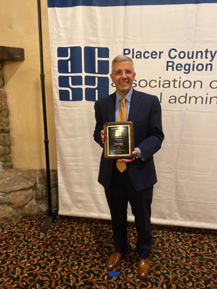PlacerACSA's tweet photo. Placer County Administrator of the Year ‘Superintendent’ Roger Stock! Congratulations!!! @RocklinUSD https://t.co/jCzfhlv1Jg