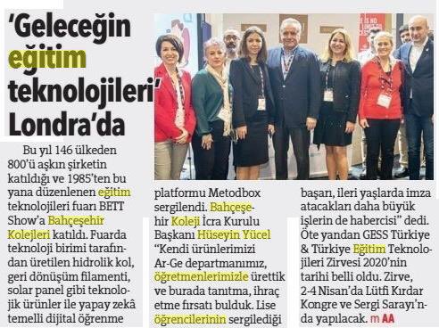 ‘’Geleceğin eğitim teknolojileri Londra’da’’ | @Hurriyet #Bett2020 @EnverYucel @HuseyinYucell