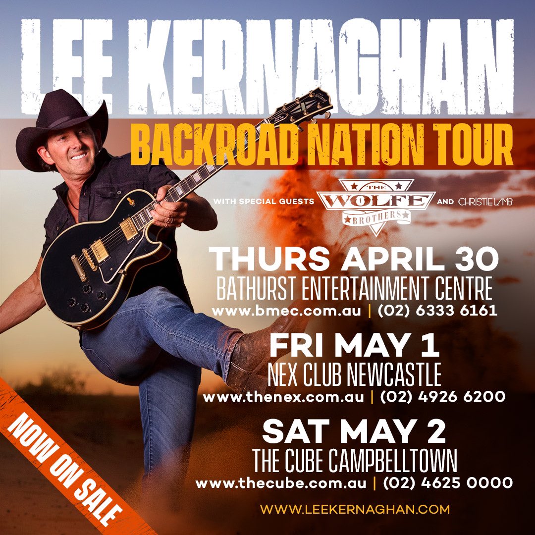 christielambmus's tweet photo. It was so fun being back on stage with @leekernaghan in Tamworth that I’m excited to say we’re adding more dates to the #BackroadNation Tour!
NSW it’s our turn & I can’t wait!
Get in quick, shows will sell out fast
#OnTheRoad #TourLife #LeeKernaghan #WolfeBrothers #ChristieLamb https://t.co/lZtRfIL4KY
