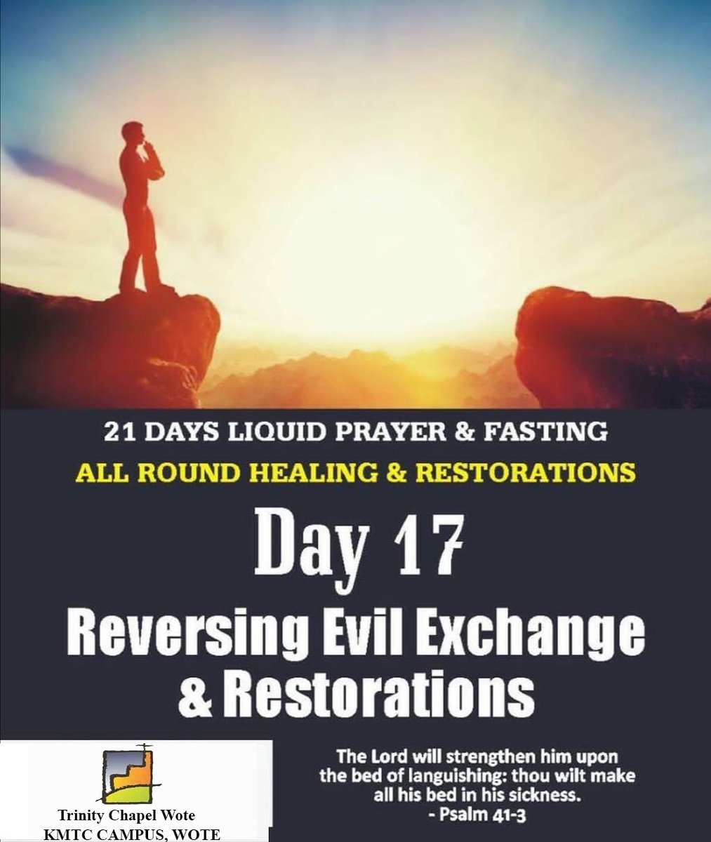 TCWote's tweet photo. Day 17: Prayers and Fasting
Reversing Evil exchange and Restoration.

#21DaysWithGod
#GrowingDeepReachingWide
#GrowDeepToReachWide https://t.co/fu3VeMtBnU