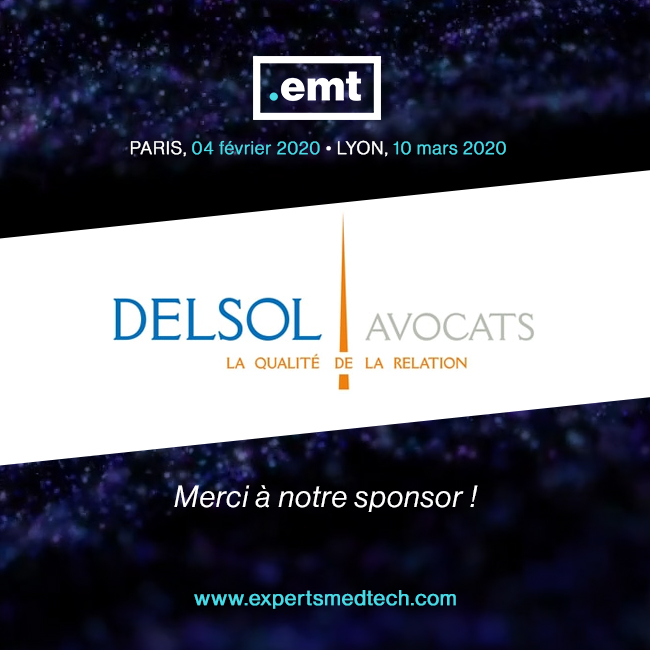 [MERCI] Merci DELSOLAVOCATS, un de nos sponsors de renom sans qui les .EMT n’auraient pas lieu. Débat &amp; rdv individuels avec des experts à Paris le 4 février et Lyon le 10 mars. Inscriptions bit.ly/2Wsqhd3
<a href="/MD101consulting/">MD101</a> <a href="/AxemeConseil/">Axeme</a> #dispositifmedical #medicaldevices