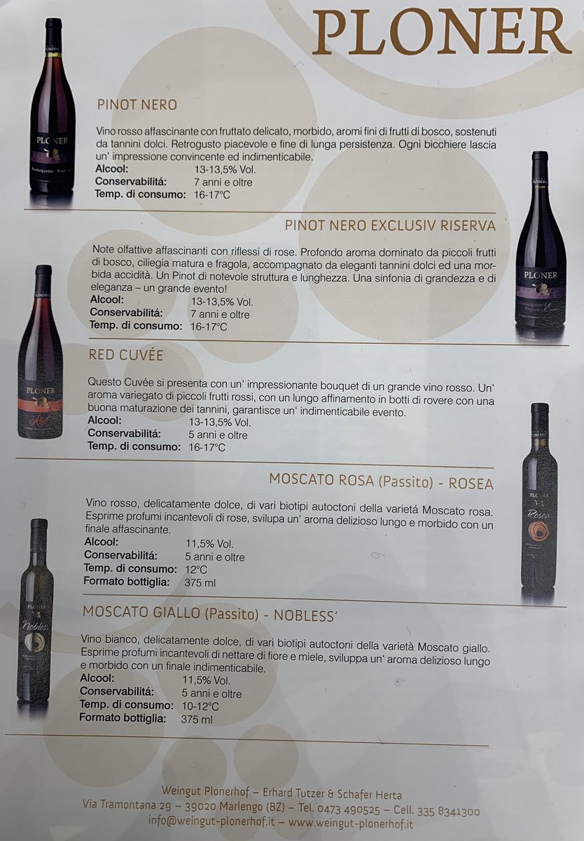 missaglia_sara's tweet photo. Weingut Plonerhof a Marlengo: meleti riconvertiti in vigneto da Erhard e Herta Tutzer. Il maso Ploner non smette di raccontare la sua storia attraverso vini ricchi di mineralità e eleganti. 30.000 bottiglie prodotte, che finiscono in fretta #weingutplonerhof #tutzer #ploner https://t.co/4efcTPPtvp