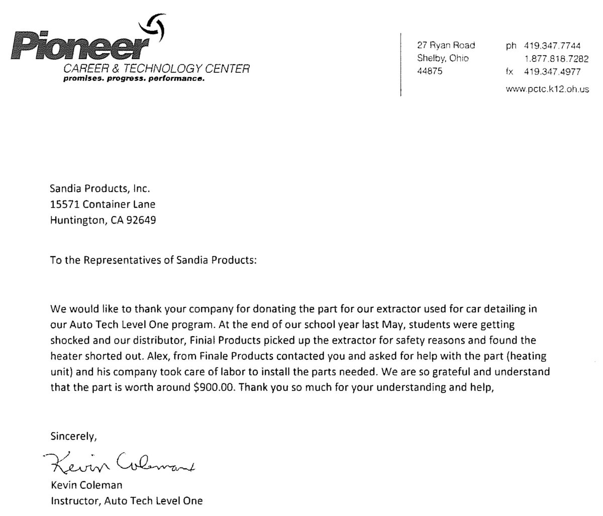 UltimateSolTeam's tweet image. We are so happy to help Pioneer Career &amp;amp; Technology Center in Shelby, Ohio! We hope the students learn their trade well on our Sandia Spot Extractor - we appreciate your thank you! #Spotextractor #cleaning #carpetcleaning #carpetextracting