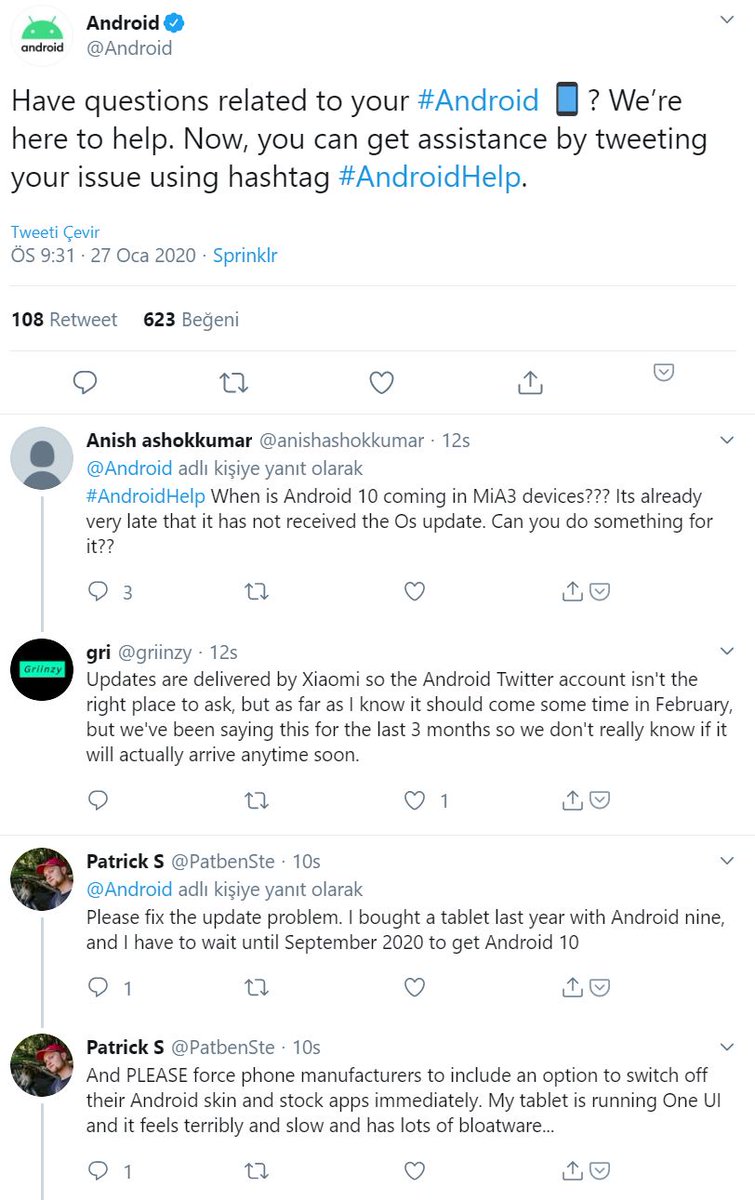 TechnopatNet's tweet image. Duyurular için kullanılan resmî Android Twitter (@Android) hesabı, bundan böyle teknik destek de vermeye başlıyor. Sorusu olanlar #AndroidHelp hashtag’i ile paylaşım yapabilir.