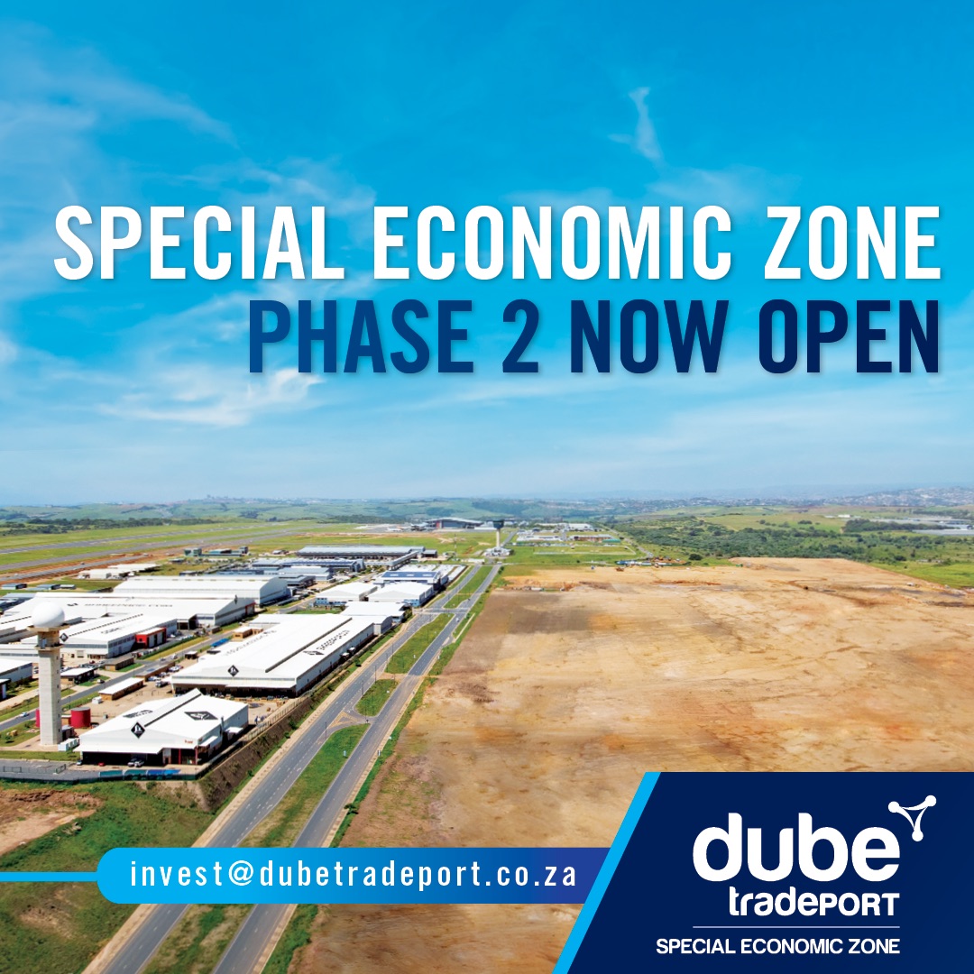 DubeTradePort's tweet photo. #DubeTradeZone 2 is a specialist freight-orientated export environment designed to take your business to the next frontier of efficiencies.
Applications now open to qualifying manufacturers
Contact invest@dubetradeport.co.za
#SouthAfrica #DubeTradePort #SpecialEconomicZone https://t.co/CTlZpkABRb