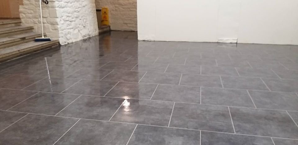 M_Jones_Floors's tweet photo. National Trust at Lyme Park.
After flooding a couple of months ago, the existing flooring in the Ale Cellar cafe was badly damaged.
Old flooring uplifted followed by 2 coats of smoothing compound and 2 coats of moisture suppressant. Allura luxury vinyl tiles. https://t.co/oMHWf1Xcvv