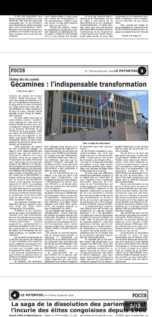 Les défis de la relance de la Gécamines analysés par le professeur @MabiMulumba