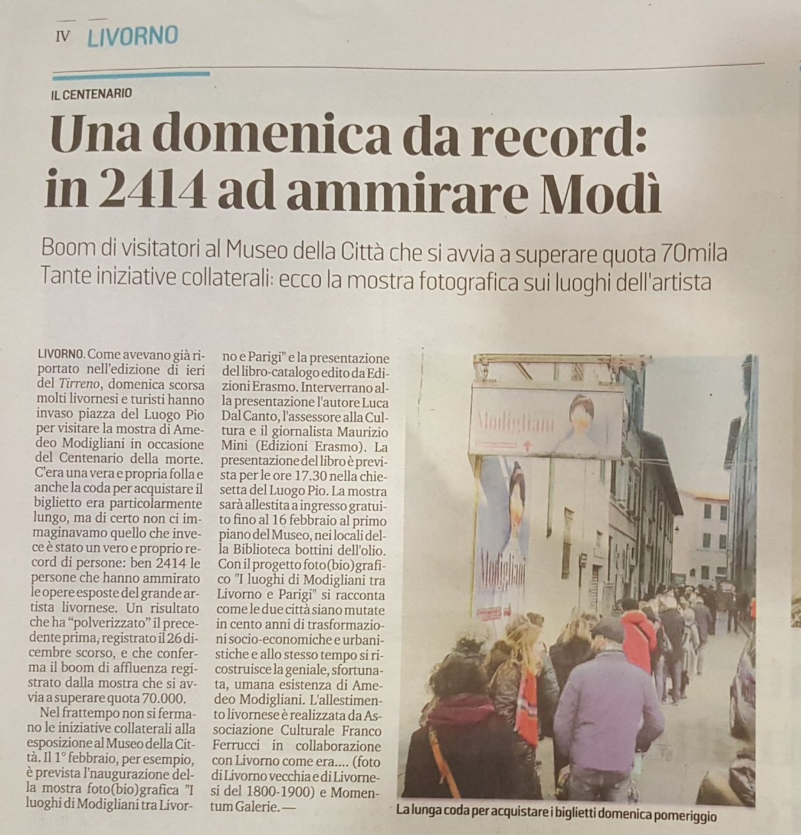 mau_bella74's tweet photo. Affluenza #record per la #mostra di #Modigliani a #Livorno. Si va verso i 70.000 visitatori! #centenary #exhibition #JonasNetter and #PaulAlexandre #collections #InstitutRestellini #comunedilivorno https://t.co/AOckJp6OnJ