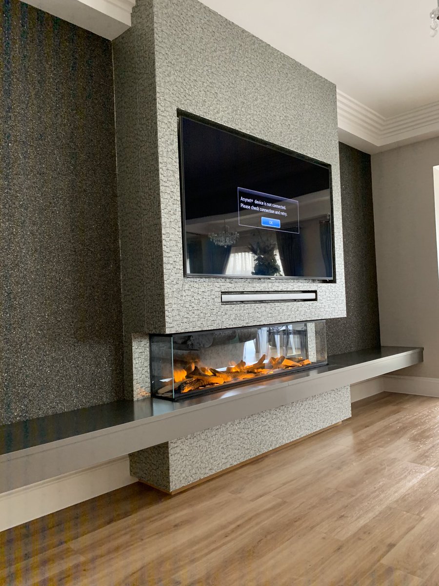 Thornwoodfp's tweet photo. Our latest media wall. Integration with a Samsung sound bar and tv. From flat wall to cinema, Thornwood provide all design and installation. We have designed and installed bespoke joinery too. #evonic #interiordesign #bespokecarpentry #amazing #loveyourhome #davisconstruction https://t.co/IpzwZcrXKz