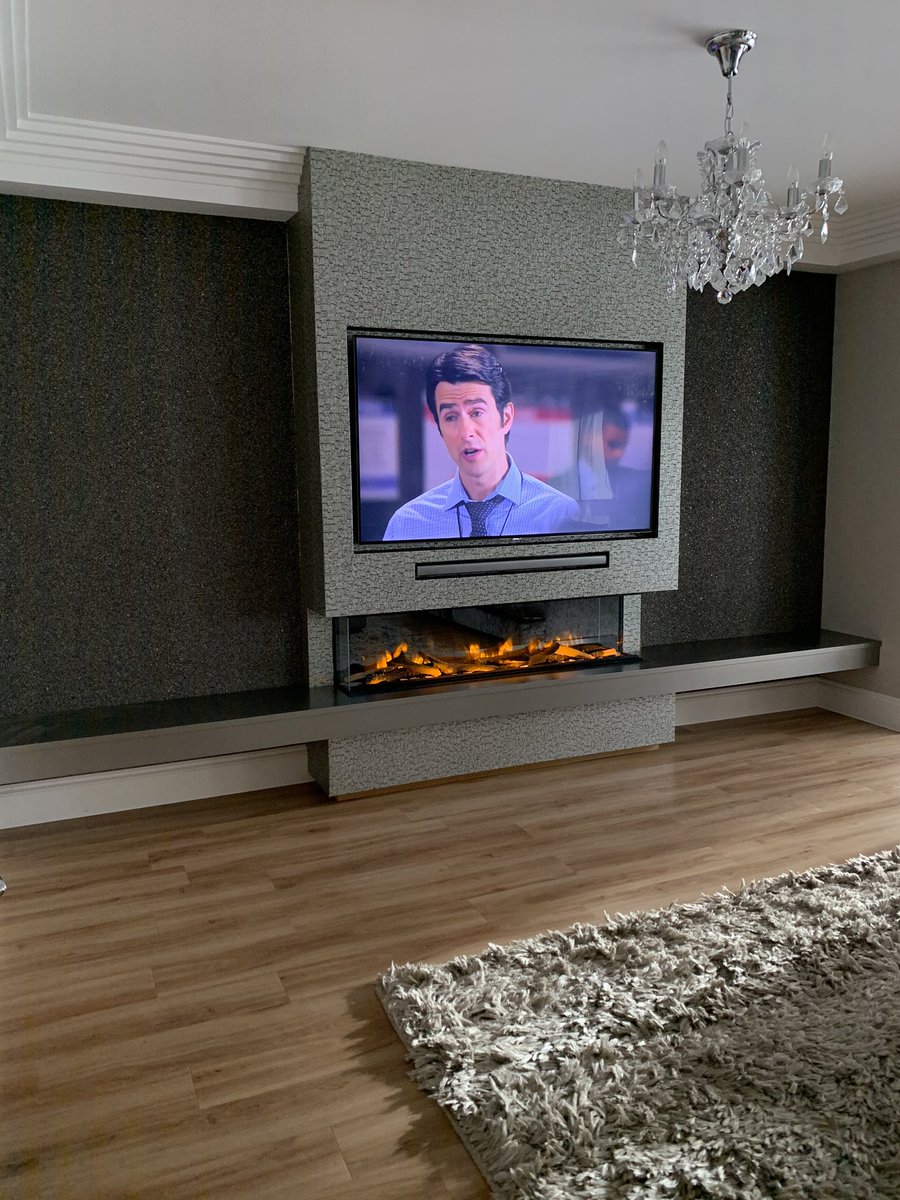 Thornwoodfp's tweet photo. Our latest media wall. Integration with a Samsung sound bar and tv. From flat wall to cinema, Thornwood provide all design and installation. We have designed and installed bespoke joinery too. #evonic #interiordesign #bespokecarpentry #amazing #loveyourhome #davisconstruction https://t.co/IpzwZcrXKz