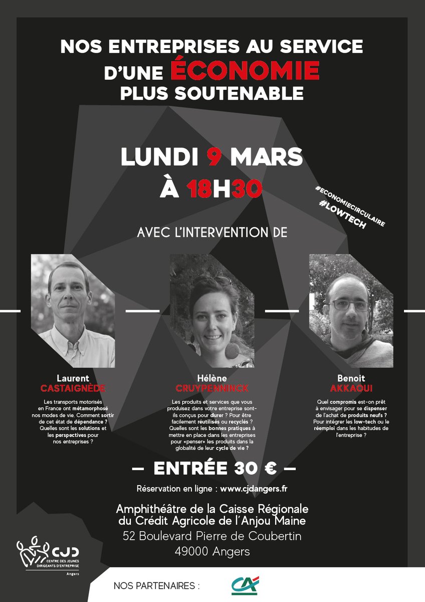 Jusqu'où sommes-nous prêts à aller pour rendre nos entreprises vertueuses ? 
#conference #entrepreneurs #economiecirculaire #CJD #9marsAngers 

weezevent.com/imaginons-une-…