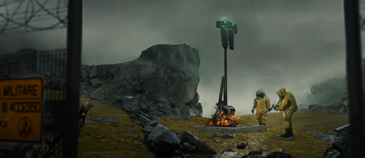 paintalexpaint's tweet photo. Dont touch. Little experiment. #conceptart #conceptdesign #digitalart #painting #digitalillustration #scifi #fantasyart #hazmatsuit #biohazard #filmdesign #artstation #filmart #photoshop #cg #cgi #environment #creepy #digital #danger #military #restricted #fog #foggy #3d #2d https://t.co/FSCp2SmzXd