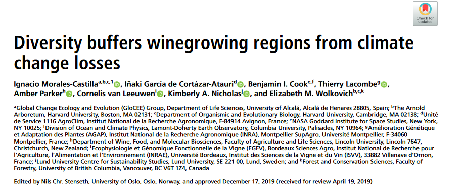 IGarCotAt's tweet photo. Our New Paper in @PNASNews :  Winegrowers could decrease somewhat climate change impact by using Grape Varieties diversity @INRAE_France @INRAE_PACA #UMRAGAP     https://t.co/6xE6lH9am5 https://t.co/4yVPAtVyof