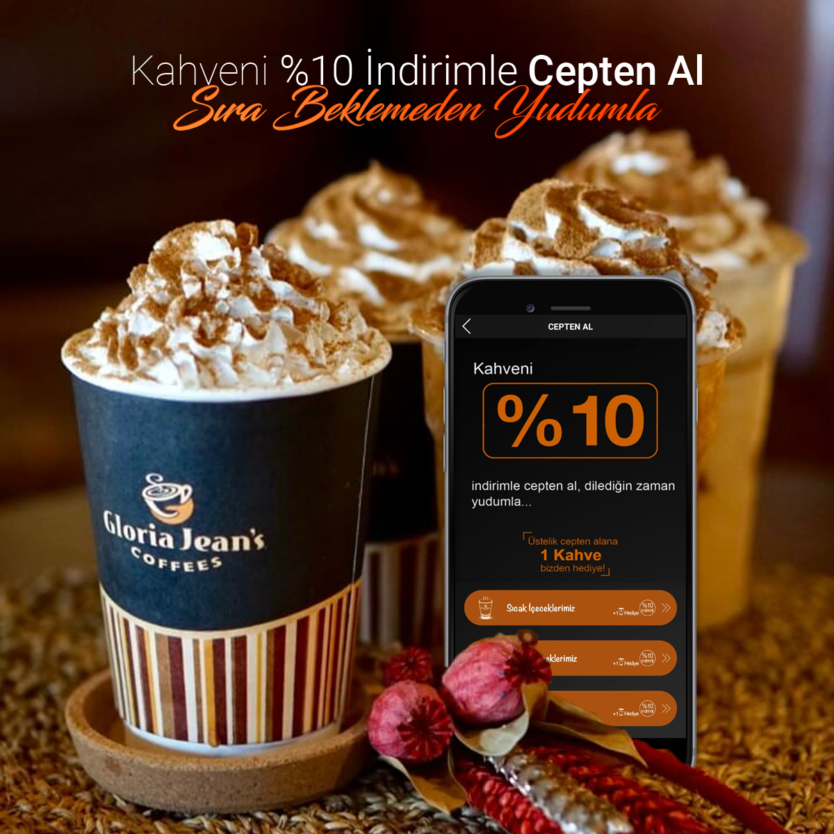 Zamanı az olan ama lezzeti çok özleyenlere, sıra beklemeyi sevmeyenlere özel efsane özellik HIZLI SIPARİŞ...#gloriajeansturkey #gloriajeanscoffees #gloriajeanscoffeesmobile #limonist #lezzetli #hotchocolate #indirimlikahve #kahve #chocolatecoffee #coffee #hediyekahve #freecoffee