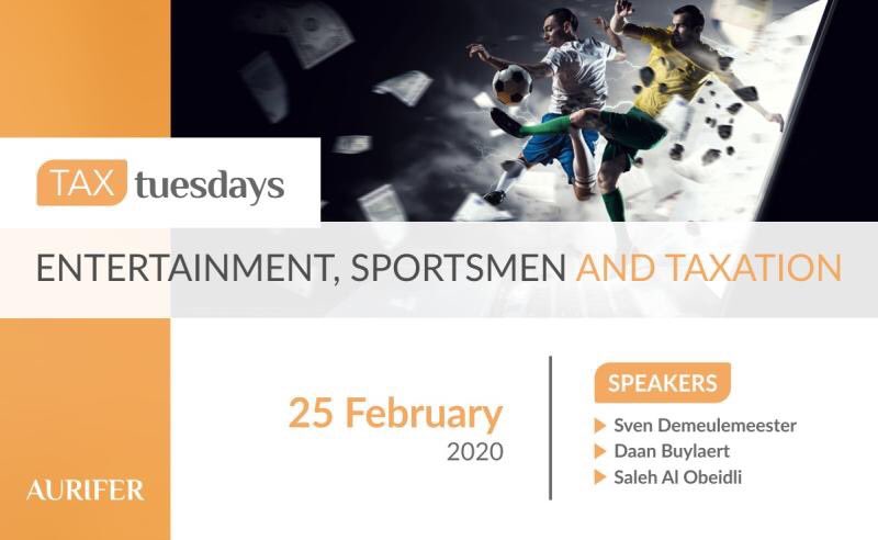 🎤 On 25 February, <a href="/DBuylaert/">Daan Buylaert</a> and @sdemeu will share their expertise on sports tax and sports law during Aurifer’s seminar in Dubai. 🇦🇪

#ATFIELD #SportsTax ⚽️