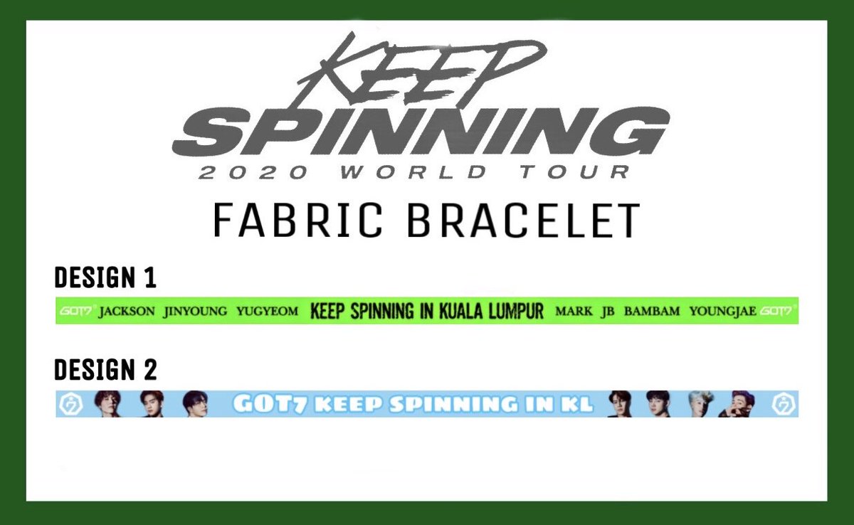 bycottonpeach's tweet photo. [HELP RT]
GOT7 KEEP SPINNING IN KL FABRIC BRACELET 

RM 5/each

Postage/Meetup 

DM to order 📩

#got7inkl #got7inmy #got7  
#GOT7KeepSpinningInMY #GOT7KeepSpinningInKL #got7inmalaysia https://t.co/psXzsCvTrN