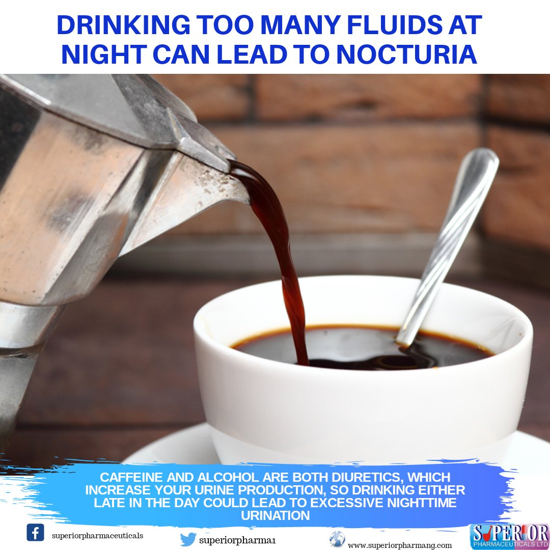 SuperiorPharma1's tweet photo. Caffeine and alcohol are both diuretics, which increase your urine production, so drinking either late in the day could lead to excessive nighttime urination. Drinking too many fluids at night can lead to nocturia
--
#bph #men #health
#flowelplusworks
#superiorpharma https://t.co/rM7lVCWmo4