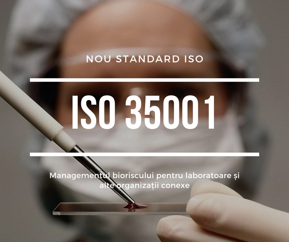 RoStandard's tweet photo. ISO 35001 este primul standard internațional pentru managementul bioriscului.

https://t.co/U4uqcozdnh

#iso #biorisk #iso35001 #FabricaDeStandarde #ASRO https://t.co/1y7VKJjxoZ