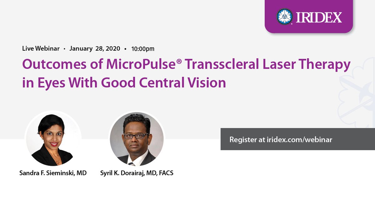 Medoftalmologia's tweet photo. Participe, esta noche a las 22, del Webinar "Outcomes of MicroPulse® Transscleral Laser Therapy in Eyes With Good Central Vision" de Iridex.
.
Regístrese en https://t.co/3TXnOKjsHR
.
#Iridex #CycloG6 #Glaucoma #Micropulse #Micropulso #Laser #EyeHealth #Retina #Oftalmología https://t.co/ALDtee66E3