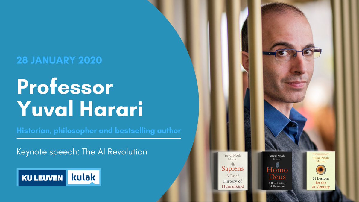 ‘Als Harari spreekt, luistert de wereld’. Straks verwelkomen we <a href="/harari_yuval/">Yuval Noah Harari</a> op onze campus, zowat de meest gelezen auteur van het moment. Volg de lezing mee via #TheAIRevolutionHarari.