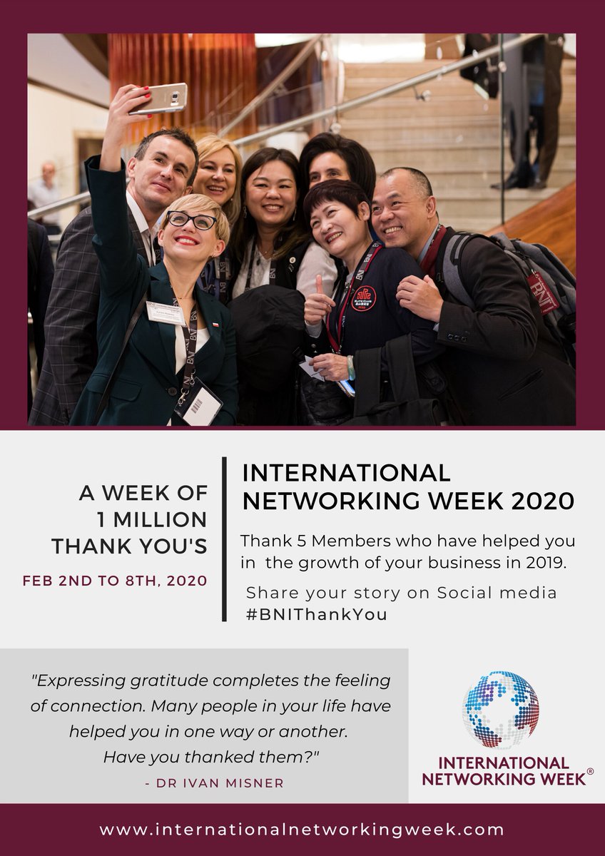 International Networking Week Demonstrates 1 Million Thank You’s To Entrepreneurs Across The Globe ow.ly/v0VA50y5IAN