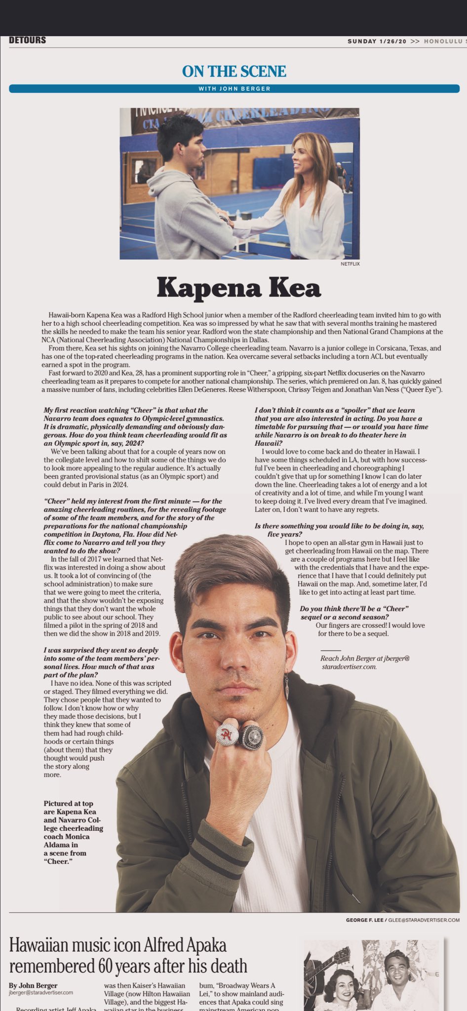 Kapena Kea On Twitter I Was Featured In Sunday S Paper Thank You For Sharing My Story Staradvertiser Cheer Netflix