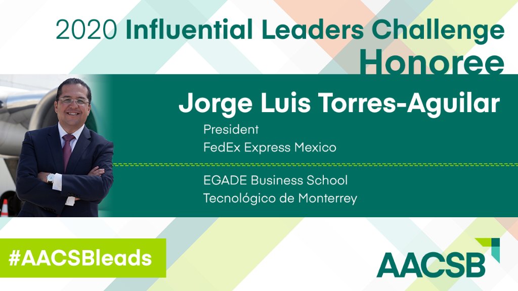 Graduates from @egade are dedicated to making a positive impact on business and on the world.
Congrats to @JorgeLTorresA, on being named an @AACSB 2020 Influential Leader.
#AACSBleads #OrgulloEGADE