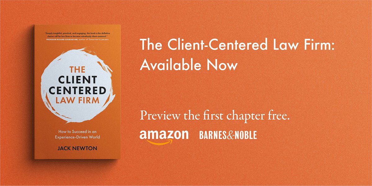 goclio's tweet image. Jack Newton’s new book, The Client-Centered Law Firm, is out today! Get your copy of the blueprint to law firm success in our experience-driven age, and preview the first chapter free, at clientcenteredlawfirm.com #clientcenteredlawfirm