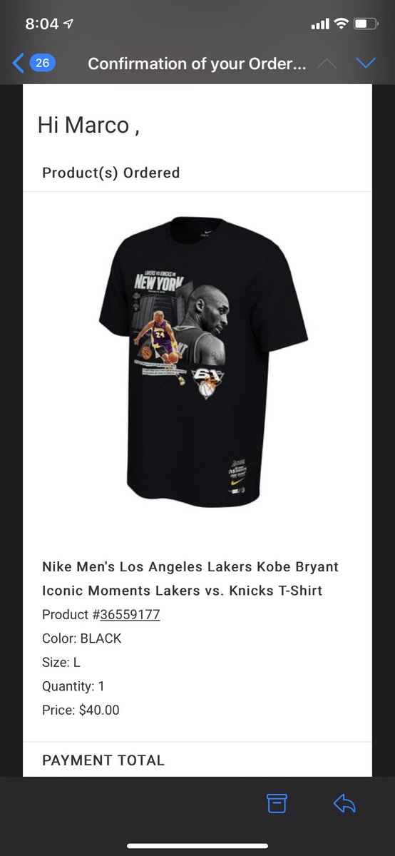 nike men's kobe bryant la lakers iconic moments 81 points tee