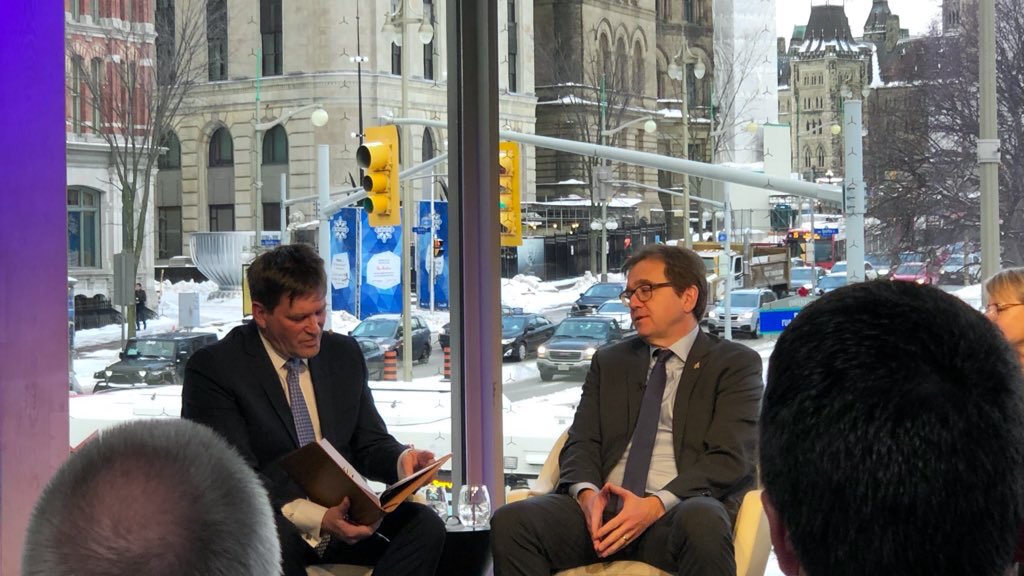 FPAC_APFC's tweet photo. “This is a scientific issue” 🇨🇦 Minister @JonathanWNV discusses Canada’s economic and environmental journey with @AkBeattie on @SixthEstateNews’ #BTBClimate discussion panel this morning 🌲 https://t.co/HPqbrsKei8