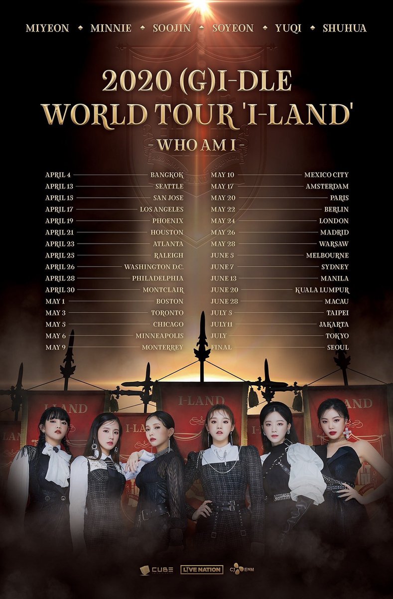 _hallyupop's tweet photo. 2020 (G)I-DLE WORLD TOUR 'I-LAND : WHO AM I' 🚩

Kuala Lumpur - June 20 

#여자아이들 #GIDLE #ILAND
#GIDLE_WORLDTOUR_ILAND #GIDLEinKL https://t.co/xSHYeB0ruR