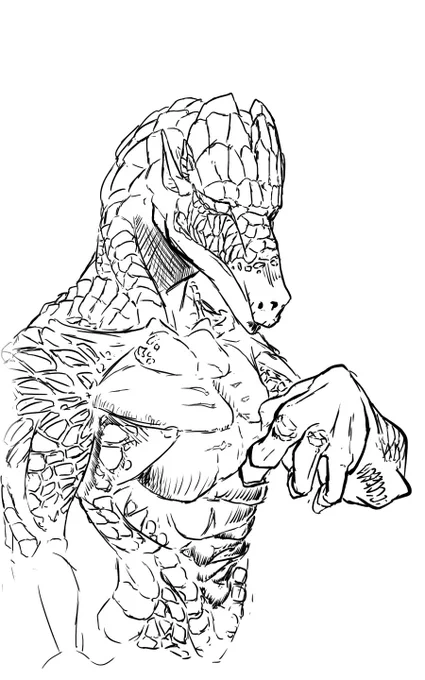 数年前みたく久しぶりに竜人描いてみた 