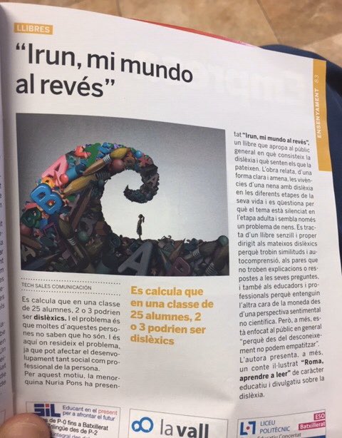 irunmimundo's tweet photo. Me ha hecho especial ilusión recibir estas fotos de un lector de “Irun mi mundo al revés”, y saber así que la revista @totsantcugat me había de dedicado este artículo. Mil gracias por dar visibilidad a la #dislexia.

#irunminundoalreves https://t.co/QNFoLeFVbt