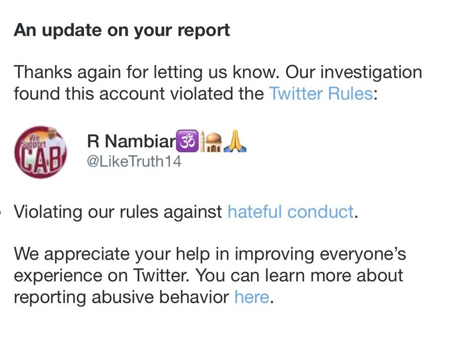 RIP case- 760 @LikeTruth14 

Suspended by- @Twitter

Category -  Namorogi Bhakt/extremely Islam0ph0be/ woman abuser

Reason- abuser & Hate-monger/ 

Reported by- Team BKJ