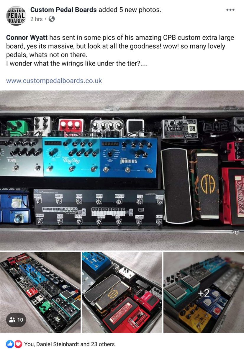 WyattAudioUK's tweet photo. Absolutely honoured to have had my board posted by Custom Pedal Boards, and I'm even more grateful for the absolutely incredible job they did with making it! https://t.co/aXDHTqKteO