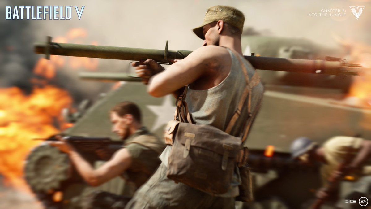 BFBulletin's tweet photo. NEWS: #BattlefieldV Chapter 6 kicks off February 6 https://t.co/O5d1Pvnkiy.

◾️ New Map: Solomon Islands.
◾️ 3 New Weapons: Type 11 (Rank 11), Model 37 (Rank 15) and M2 Carbine (Rank 25)
◾️ 2 New Gadgets: Lunge Mine (Rank 5) and M1A1 Bazooka (Rank 25)
◾️ 1 Elite: Misaki (Rank 40) https://t.co/cs1UliY6tL