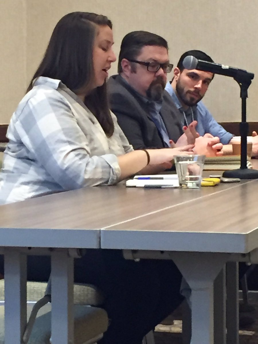 ebpkansas's tweet photo. Huge thanks to the @TheAlexKnapp @SteveBisaha and @MelodyRowell for schooling us university comms folks at today’s #case6 council with their reporters’ insight. https://t.co/OGZtzaZV78
