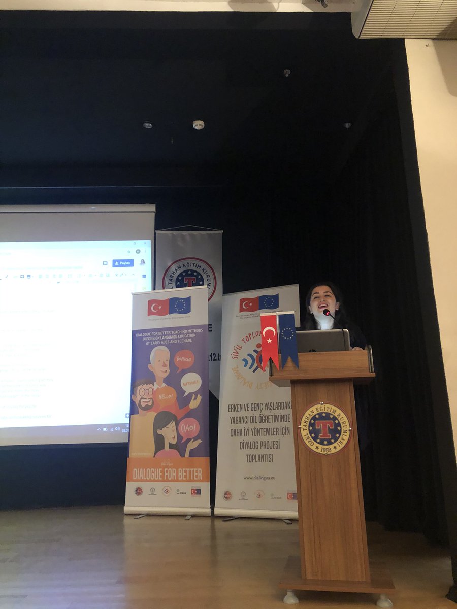mona_aykul's tweet photo. 2nd Day -@DiaLinguaEU Final Workshop @Aysegul_Kaban and her geoup present their ideas and suggestions for reading skills in English lessons🤩 #dialingua #istanbulfinalworkshop #istanbulfinalcalistayi #tozok #ecnais #siviltoplumdiyalogu #abbaskanligi https://t.co/c9la0aa7Zg
