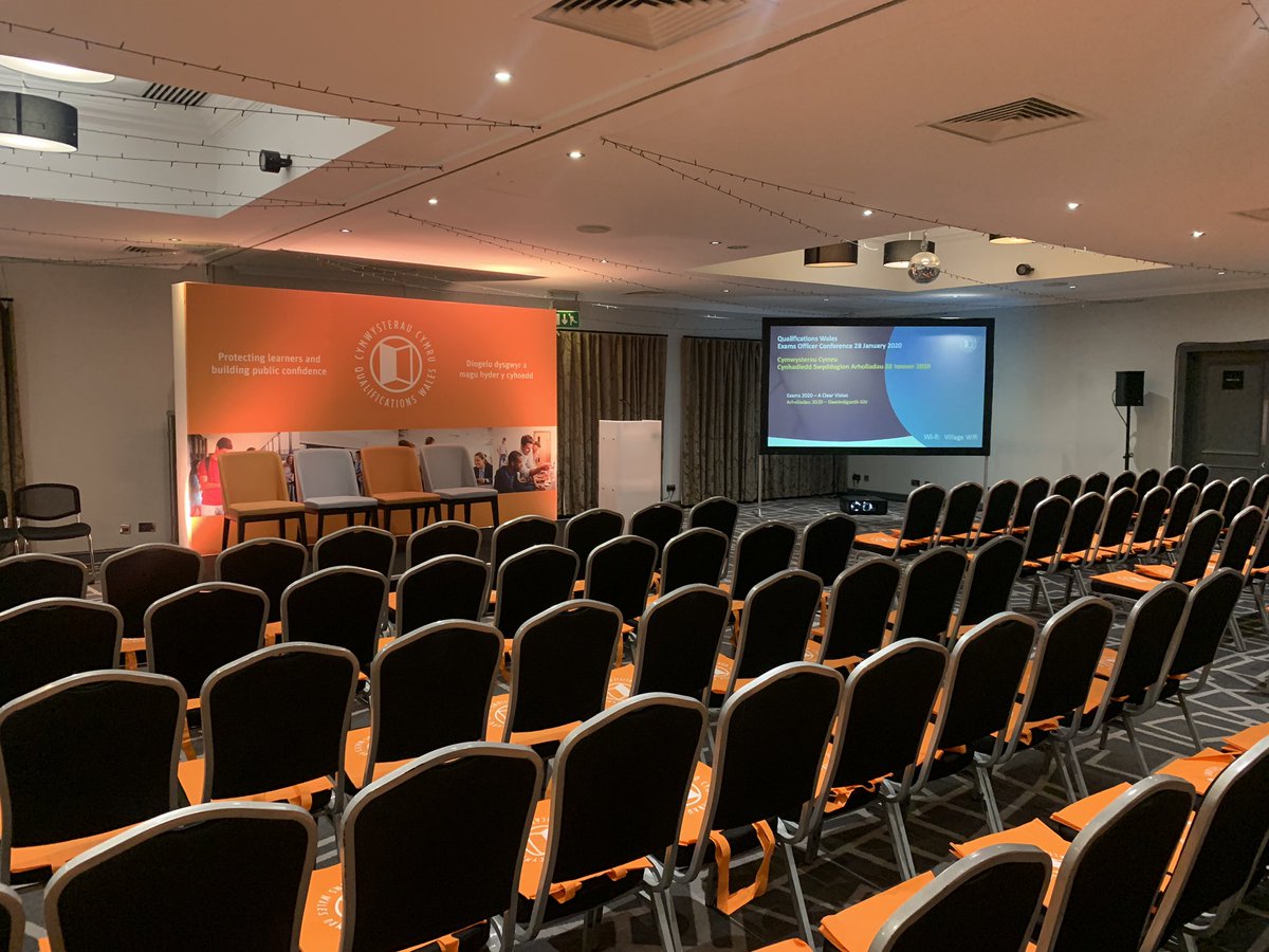 quals_wales's tweet photo. Today we’re at @village_hotels in Cardiff, ready for our second Exams Officer Conference, with presentations from @pearsonedexcel, @WJEC_CBAC and @JCQcic. Welcome all. #EO2020 https://t.co/R2AxrK3jsL