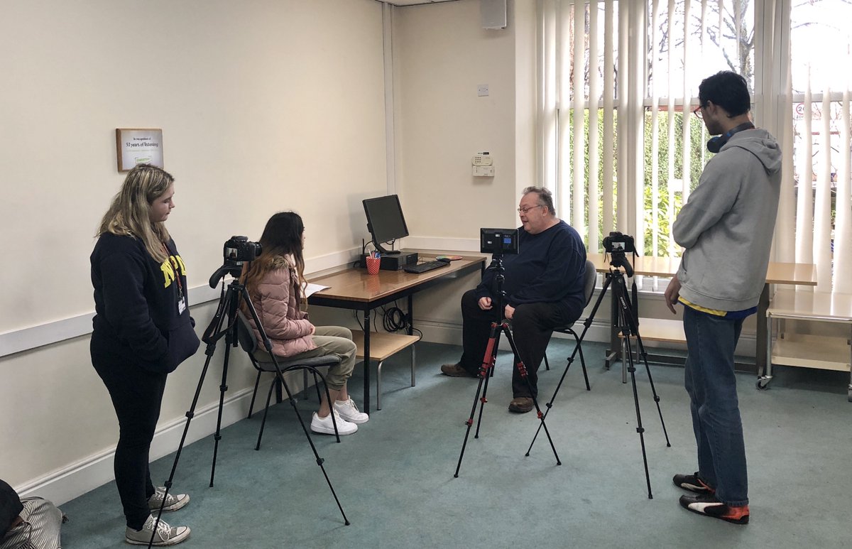 Well done to first year TV &amp; Film students Emily, Selina and Jordan for filming a professional interview at <a href="/SamaritansLeeds/">Samaritans Leeds</a> yesterday as part of their social action video project on the issue of mental health. #Samaritans #Interview #MentalHealth