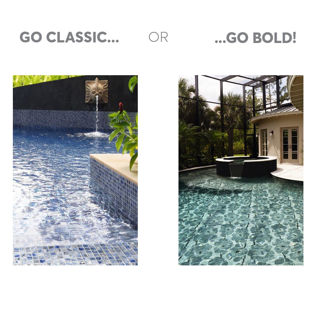 ekagroup's tweet image. Which of these two pool mosaic types you would go for?
🤔
A more classic option accepted by most or a bold contemporary one destined to cause strong emotions? 

#pooltypes  #pooldesign
