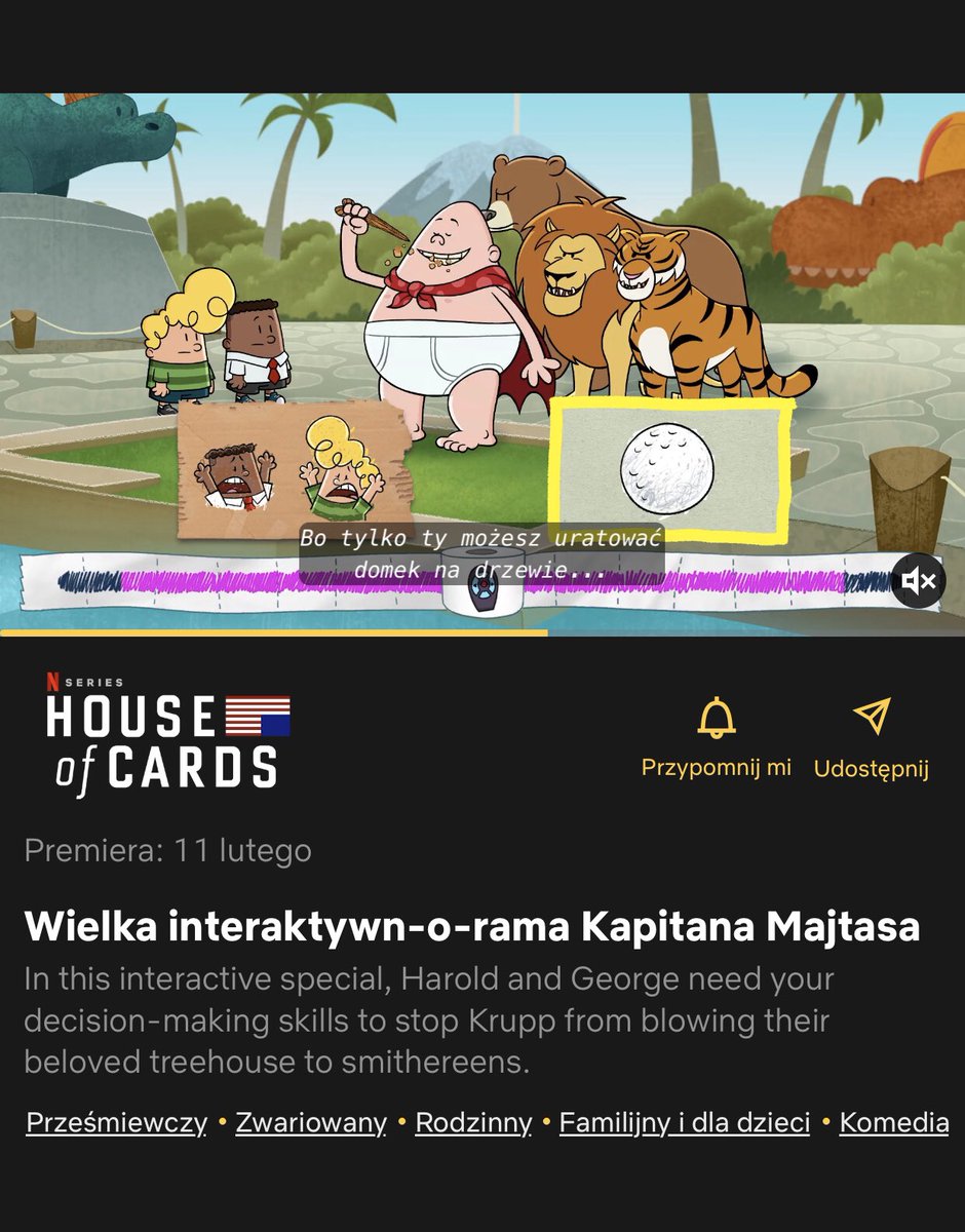 ZKrzysztof's tweet photo. Netflix zaskakujecie mnie nie wiedziałem ze 11 Lutego będzie jakaś animacja w świecie HOUSE of Cards 🤣🤯🤦🏼‍♂️#Netflix @NetflixPL @netflix #netflixglitch #netflixerror #error #bład #wpadka https://t.co/rRdGfrHkOD