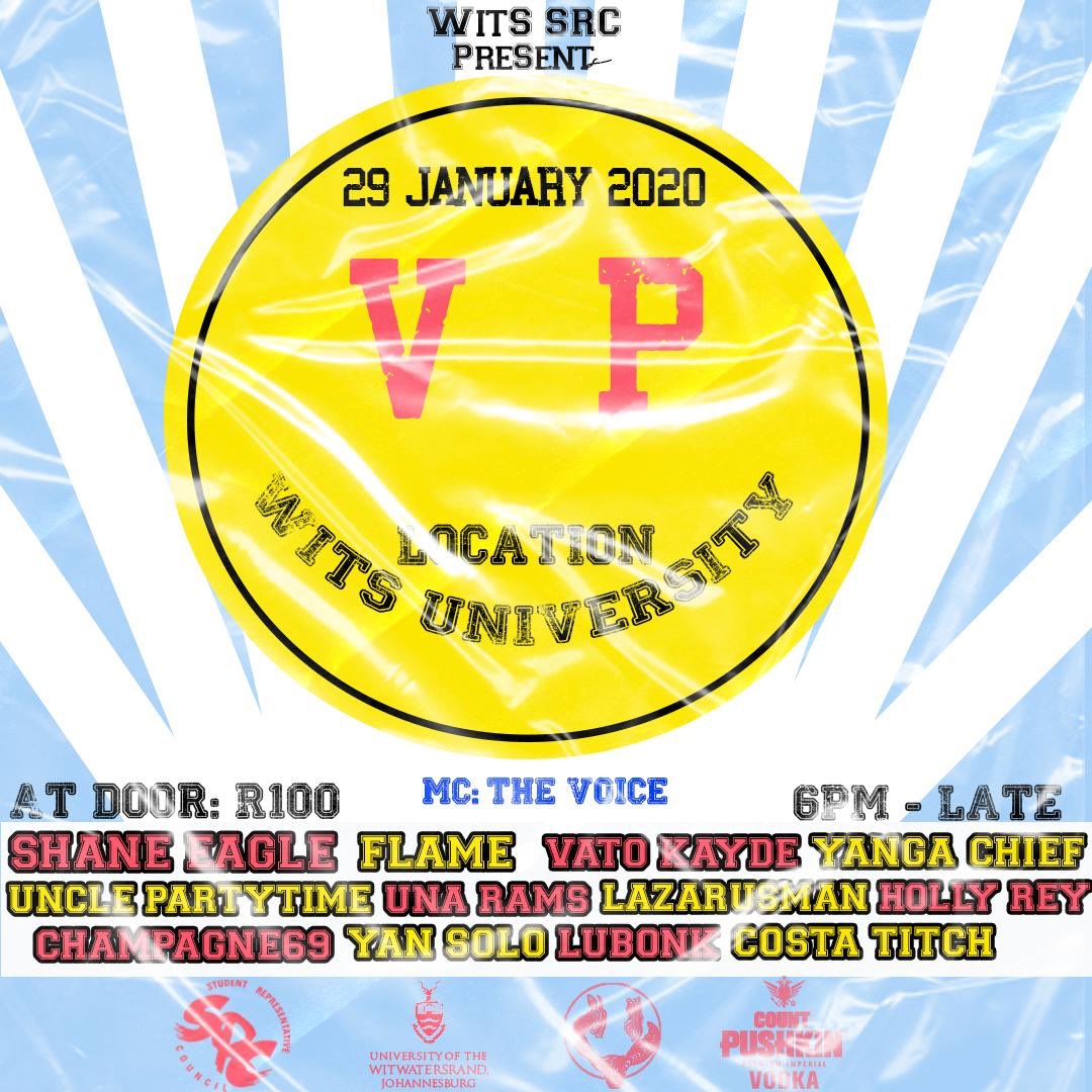 lubonkdeejay's tweet photo. Live at Wits, this wednesday alongside these amazing acts
#WitsOWeek2020 #Vodkaparty #Wits https://t.co/hARndIT0AP