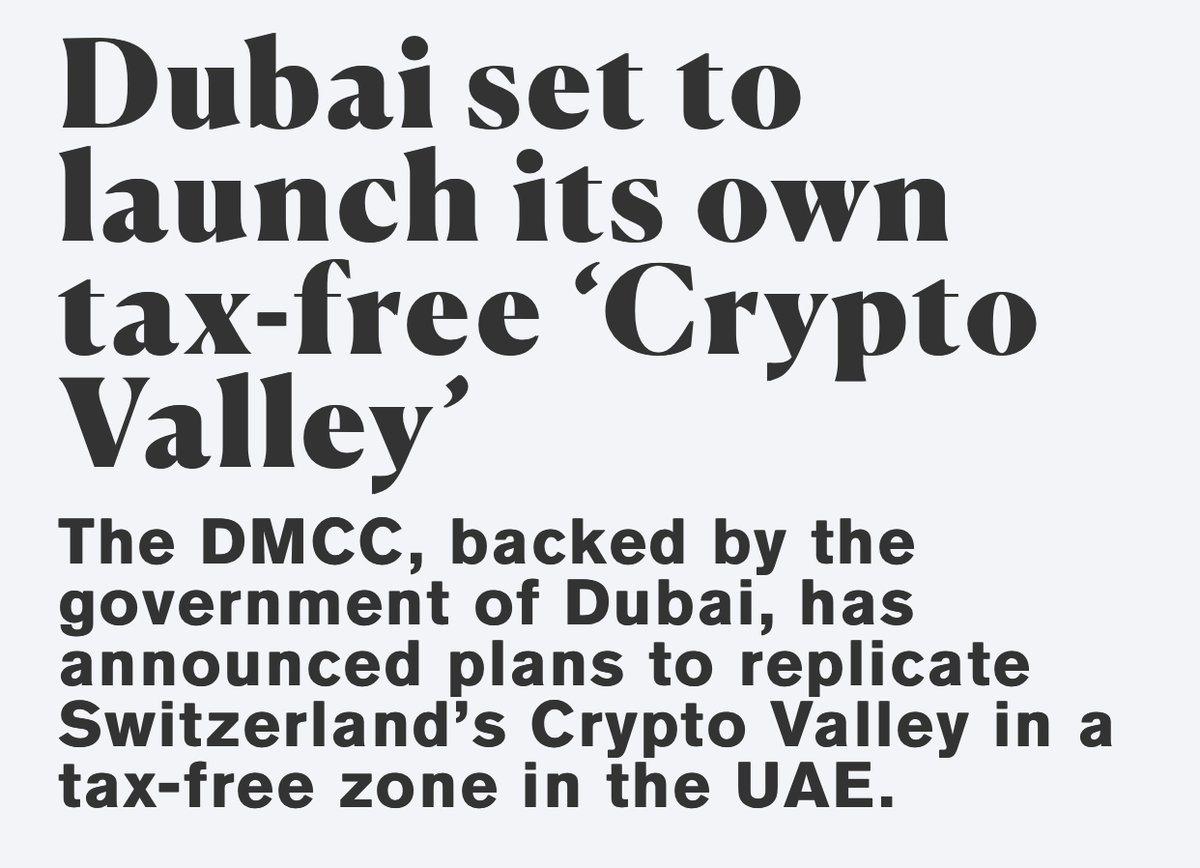 ICODrops's tweet photo. Dubai set to launch its own tax-free ‘Crypto Valley’.

https://t.co/07Ps9XeXjY https://t.co/atDs1k1dl8