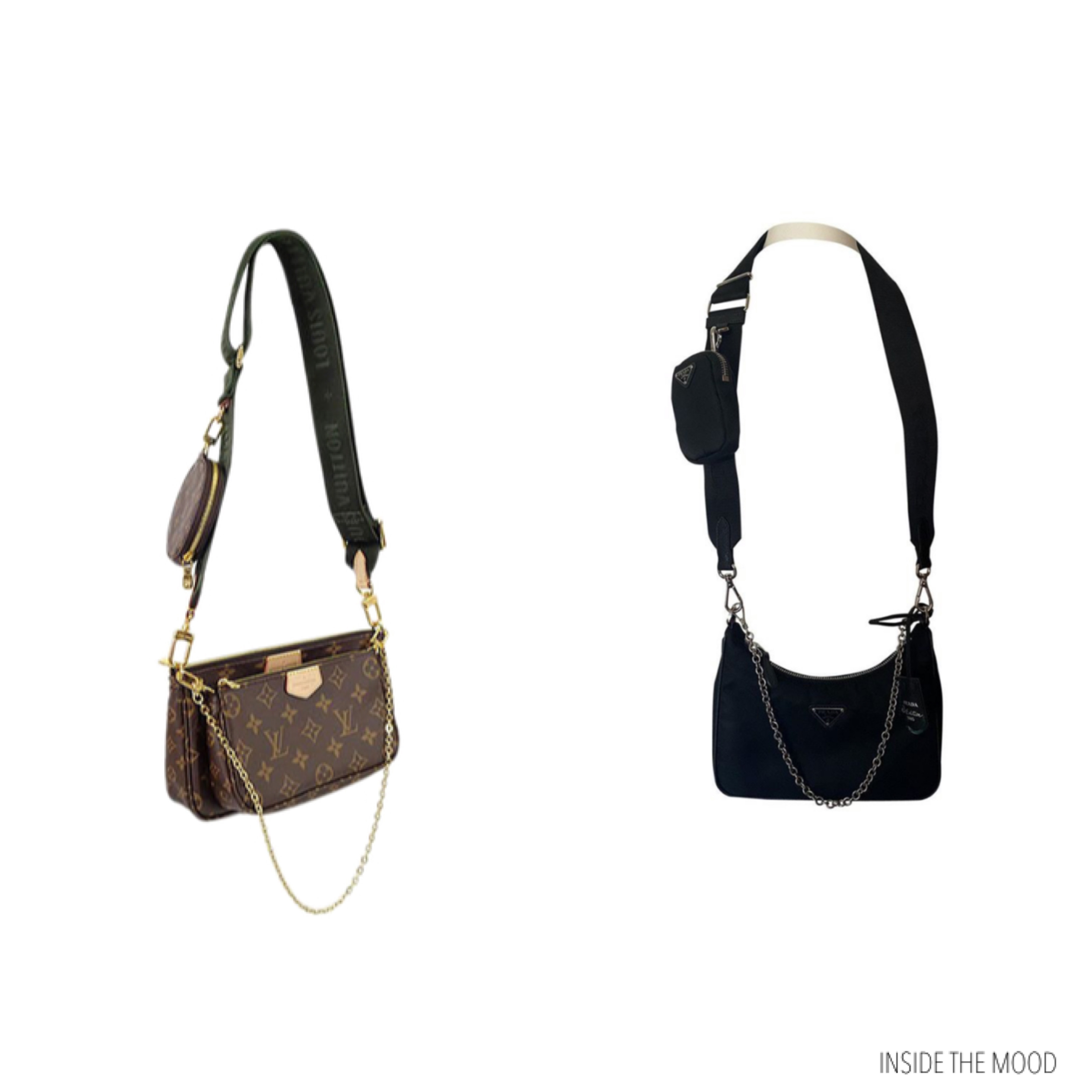 LOUIS VUITTON MULTI POCHETTE ACCESSOIRES VS PRADA